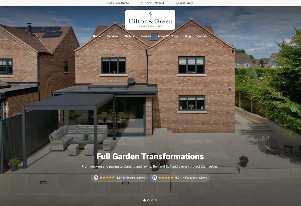 Hilton & Green Landscaping website